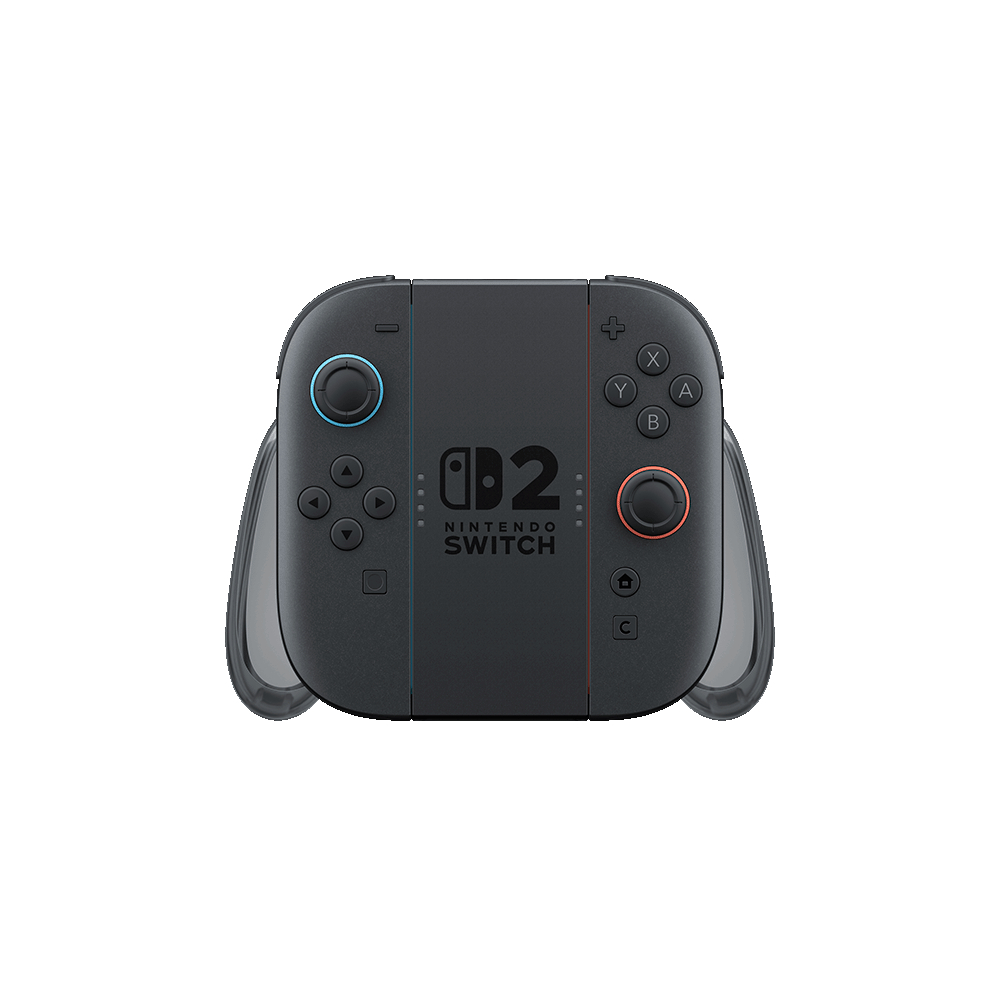 Ein schwarzer Nintendo Switch Controller mit Knöpfen und Logo.