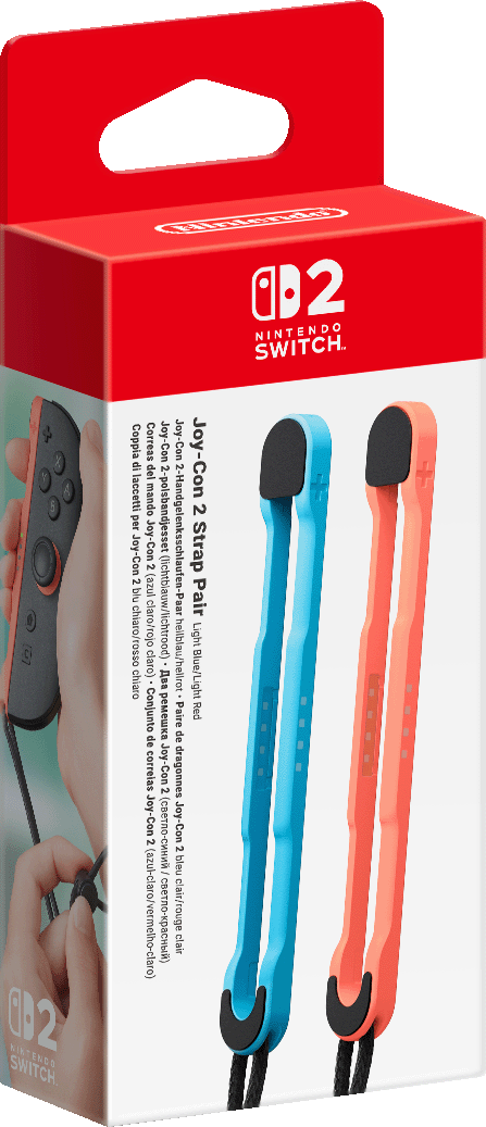 Eine rot-weiße Nintendo Switch Joy-Con 2 Strap Pair Box.
