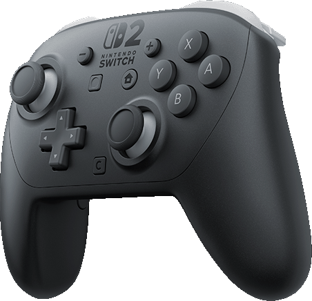 Schwarzer Nintendo Switch Pro Controller mit Knöpfen und einem Steuerkreuz.