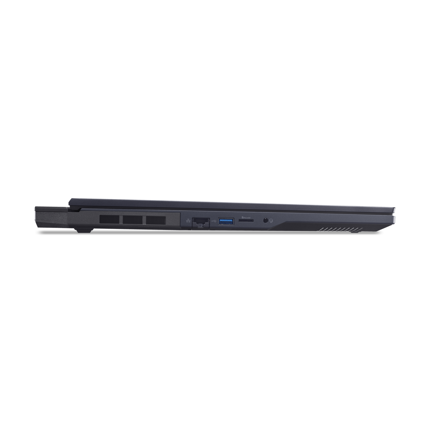 Laptop profiel, met poorten en zijfuncties.