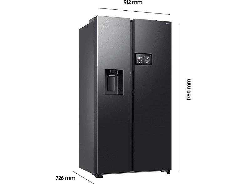 SAMSUNG RS90F65EDFEF RS94F Side-by-Side (621 l, D, 1784 mm hoch, Premium Black Steel)