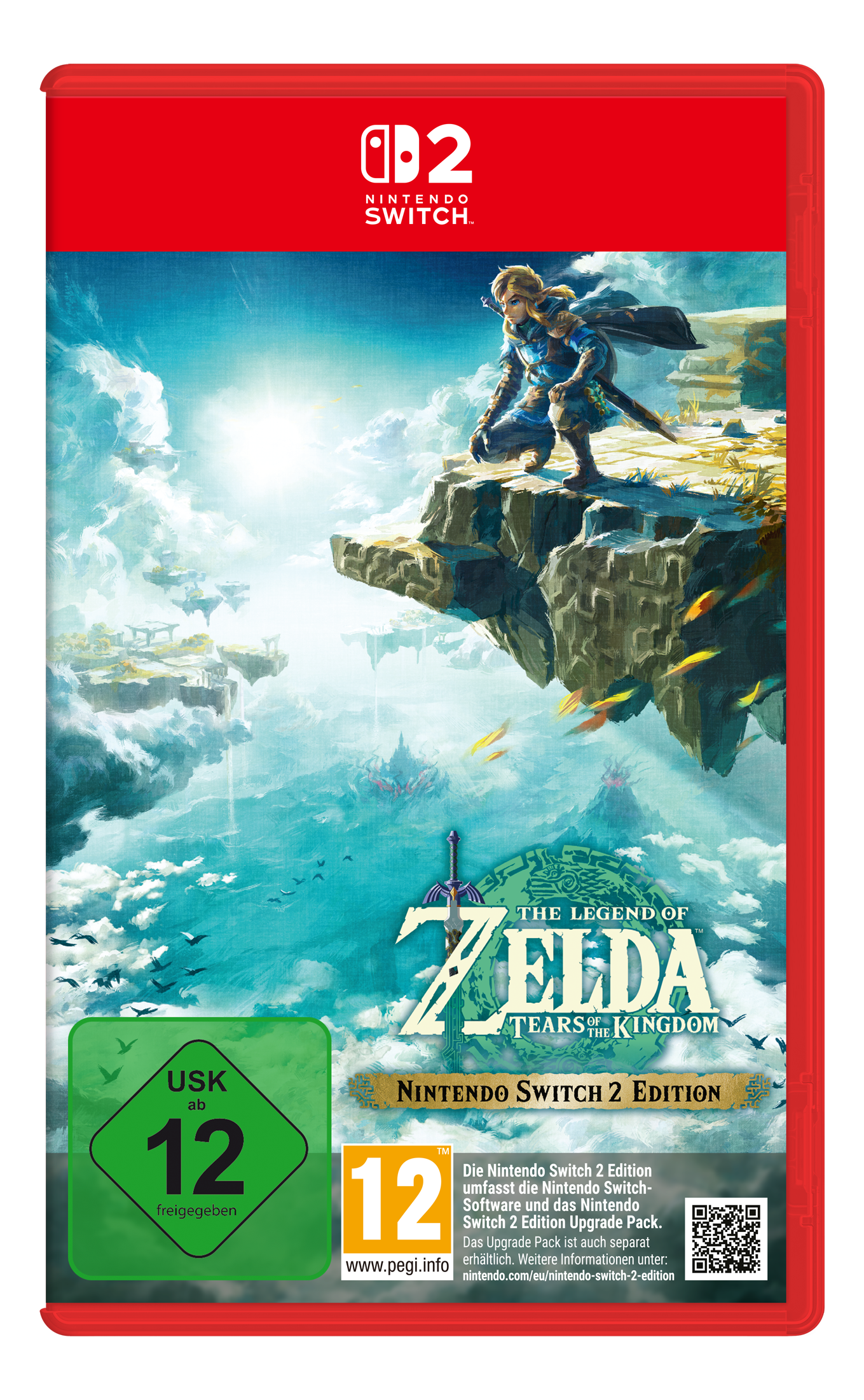 The Legend of Zelda: Tears of the Kingdom Spielbox für Nintendo Switch. Rote Farbe.