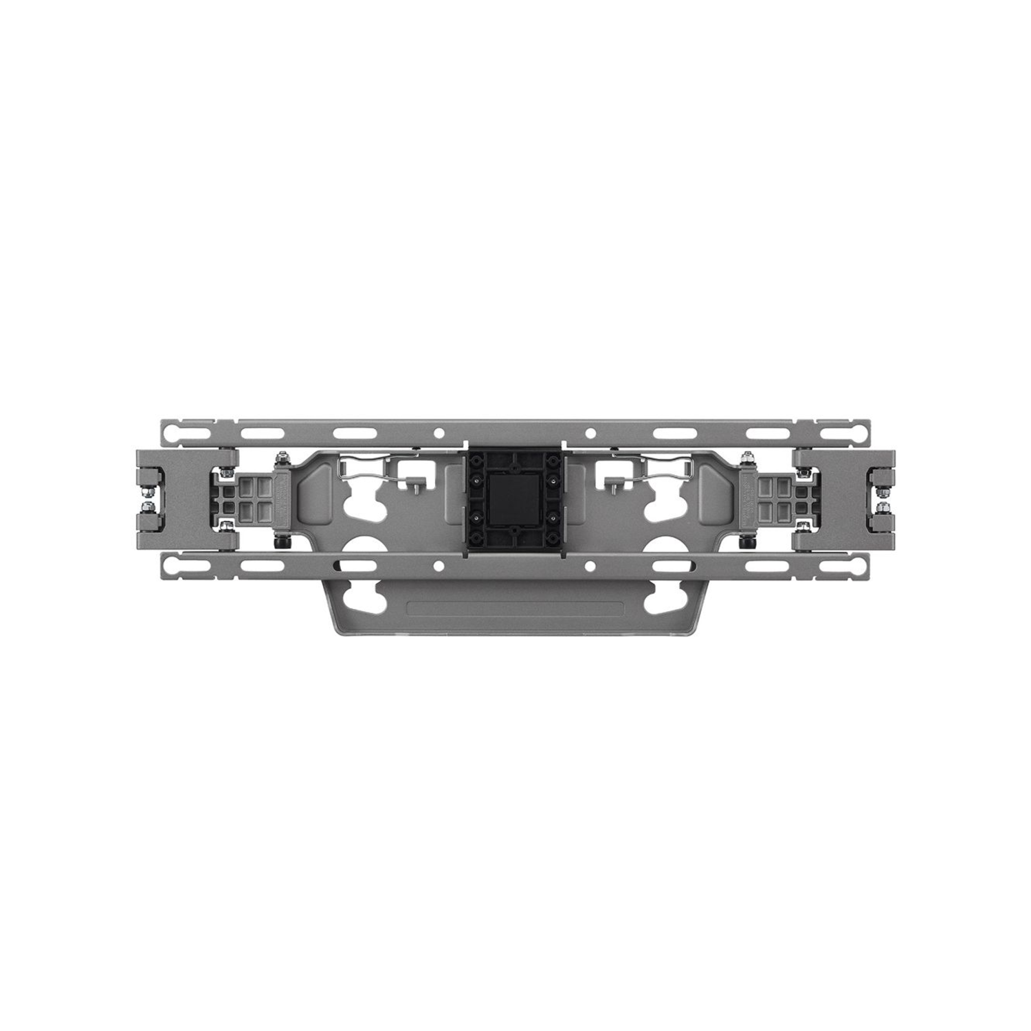A gray metal TV mount.
