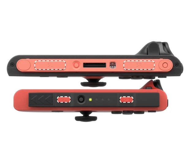 Kontroler z podświetlonymi przyciskami SL i SR.