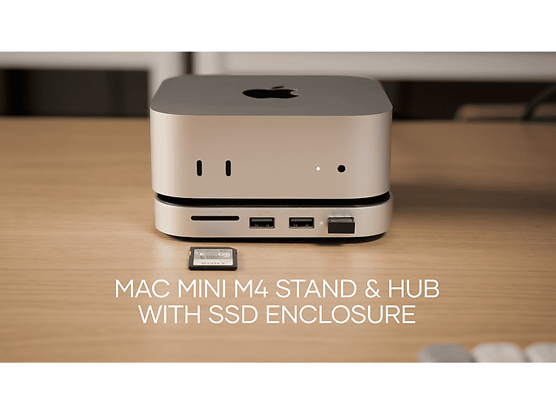 Satechi Mac Mini M4 Stand & Hub mit SSD Enclosure, Silber; Untersatz für Mac Mini M4 — Foto 4 von 5