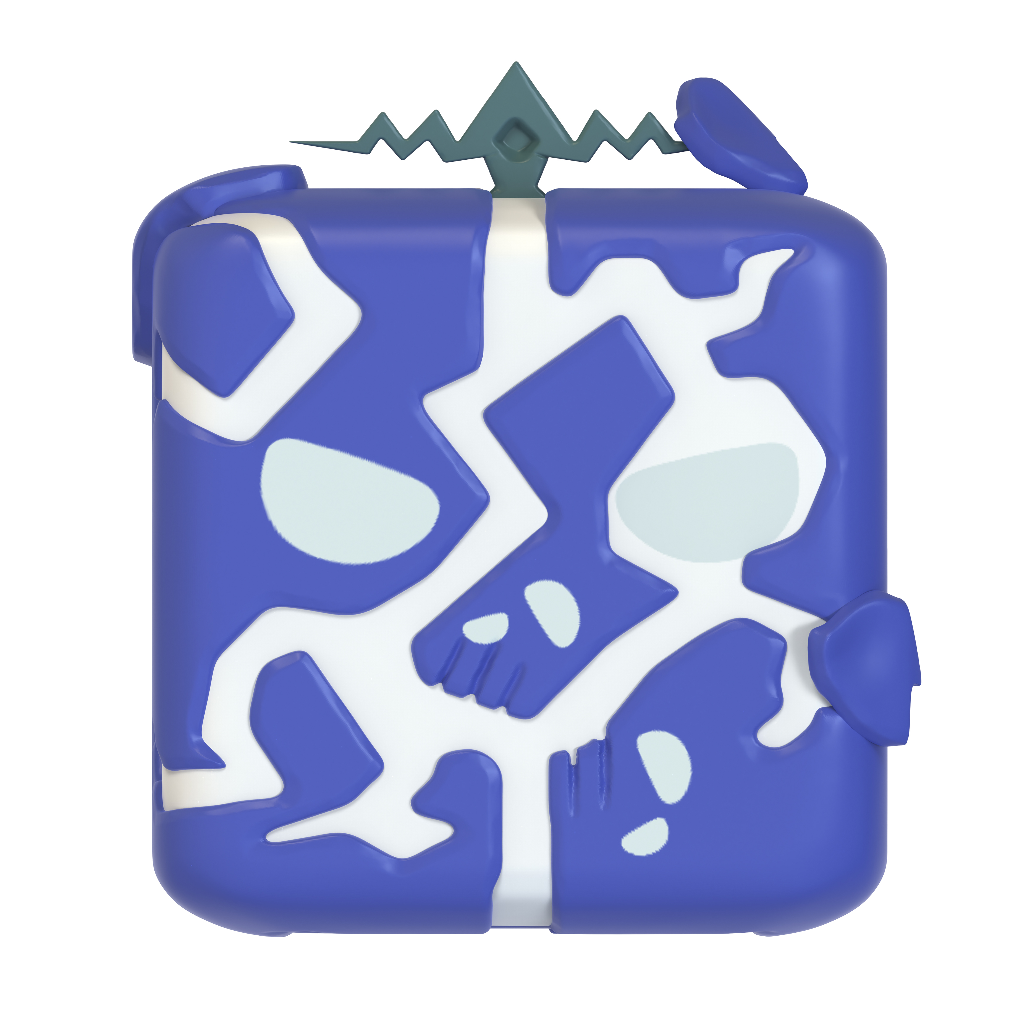 Ein blaues und weißes Quadrat mit einzigartigem Design.