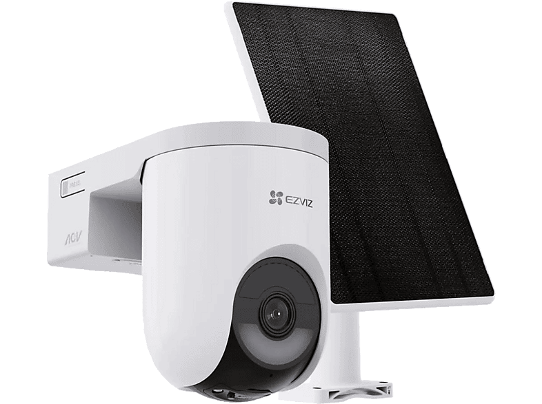 Cámara de vigilancia IP - Ezviz HB8 Lite + Panel Solar, 2560 × 1440, Función visión nocturna, IP65, Seguimiento Automático Inteligente, Blanco