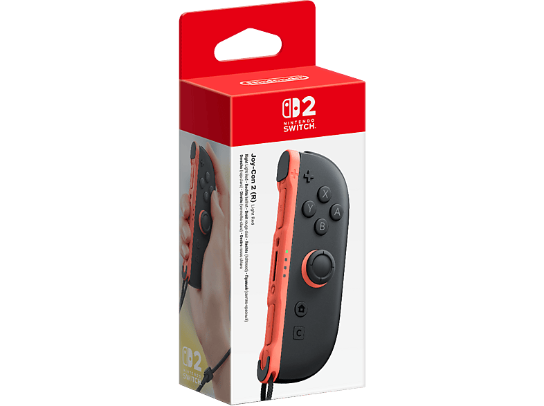 Mando Nintendo Switch 2 - Joy-Con (R) Derecho, Para 2, Vibración HD Sensor de ratón, Rojo