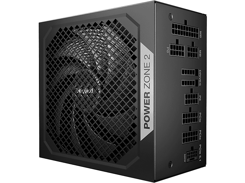 BE QUIET Power Zone 2 PC-Netzteil, 850 W, 80 PLUS® Platinum, ATX 3.1, Pure Wings 3 140mm Lüfter, Schwarz