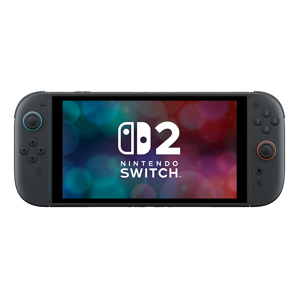 Consola Nintendo Switch 2 con pantalla y mandos Joy-Con adjuntos.