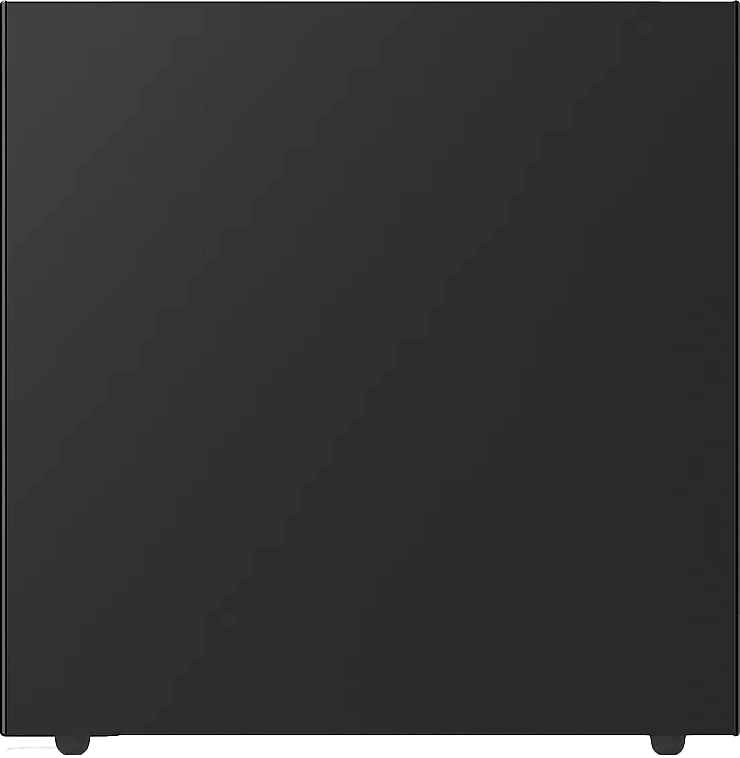 Schwarzes, rechteckiges Gerät mit kleinen Füßen. Einfarbig, schlichtes Design.