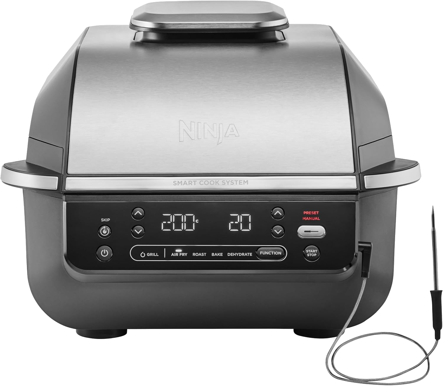 NINJA EG351EU Foodi Smart 5in1 Beltéri Grill és Air fryer beépített maghőmérővel - Ezüst