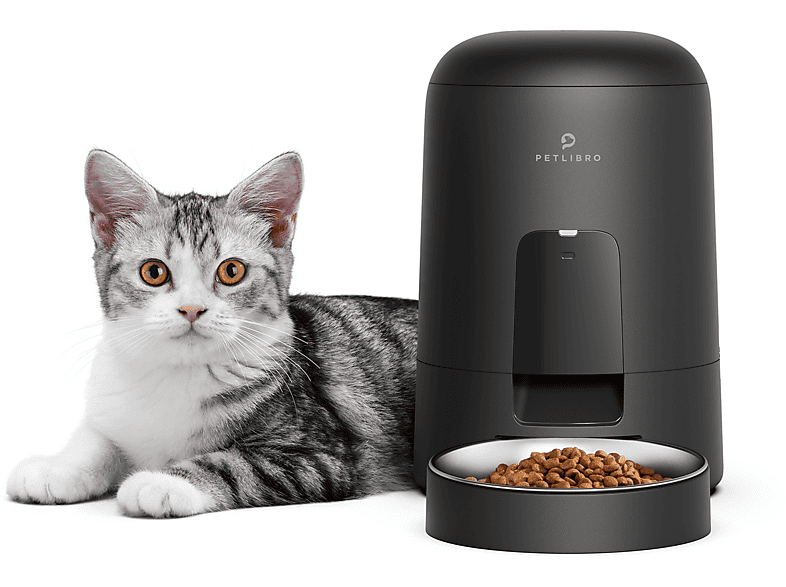 PETLIBRO 5L Automatische Kattenvoerbak met APP-5G WiFi Hondenvoerbak, sensor en Blokkering voor laag Voedsel, 1-10 Maaltijden per dag, App-bediening, Geluidsopnamefunctie, met Roestvrijstalen Kom