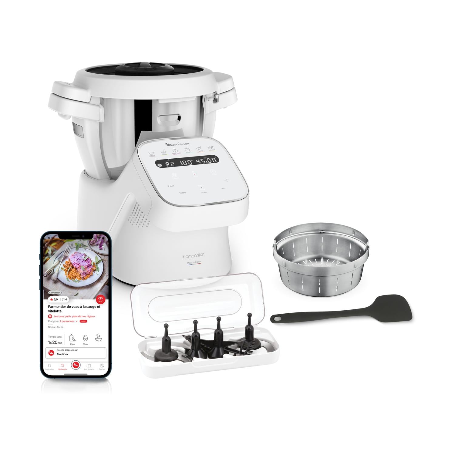MOULINEX Companion HF8401 ROBOT DA CUCINA, 1550 W, capacità ciotola 1,4 l, Bianco