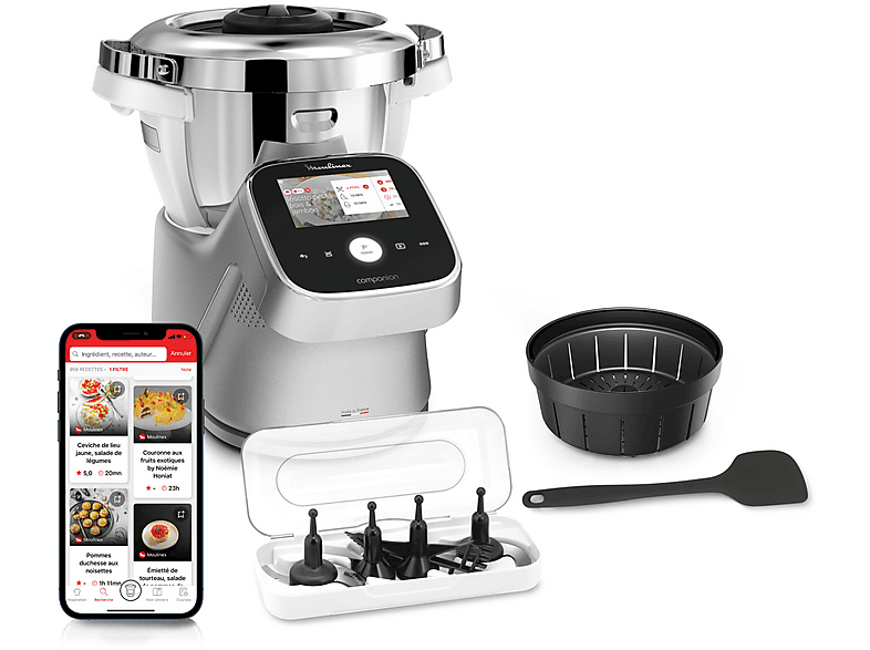 Moulinex Hf93Ec Robot DA Cucina, 1550 W, capacità ciotola 4,5 l, Alluminio