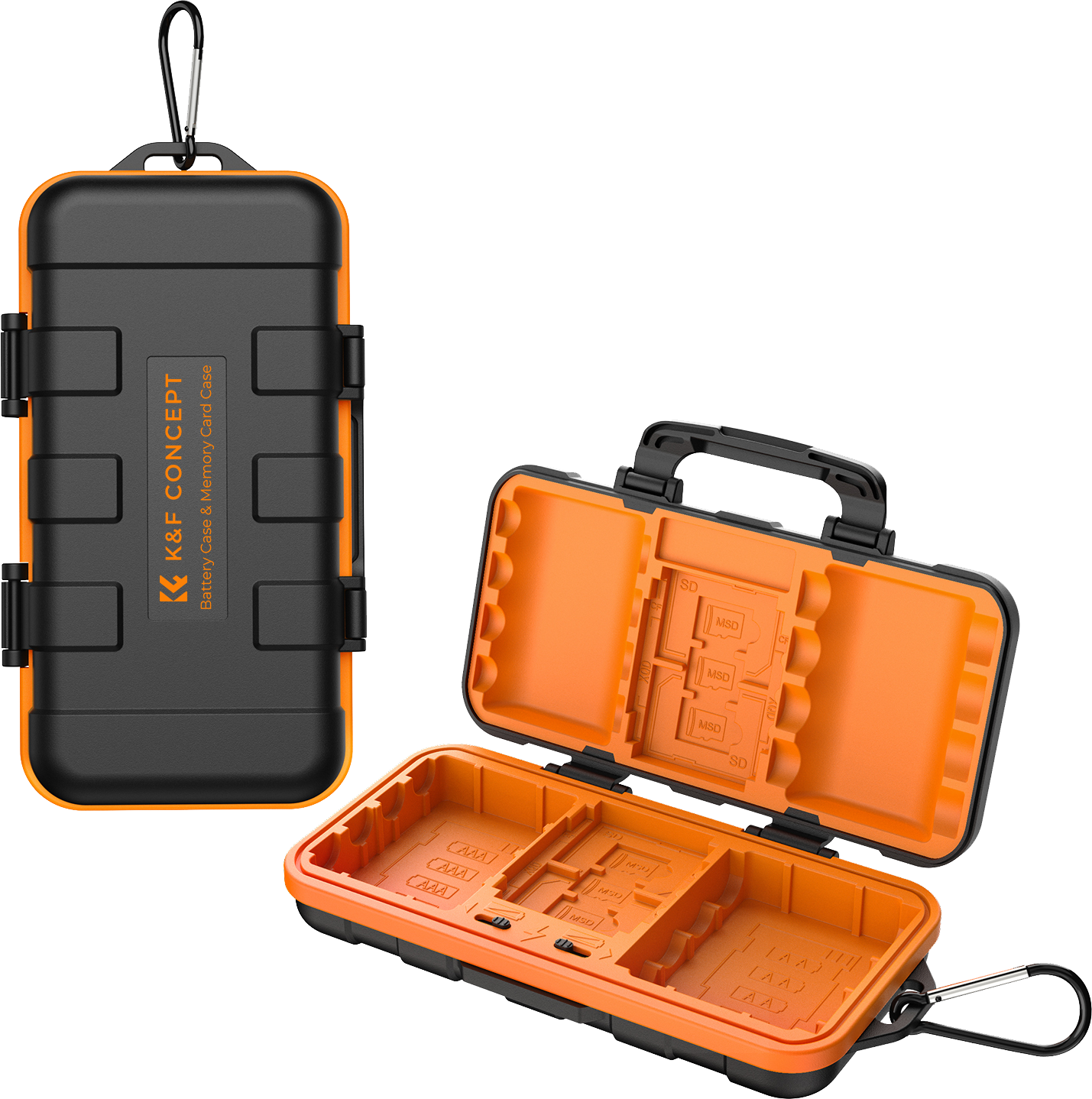 K&F akkumulátor, elem és memóriakártya tartó doboz, víz, porálló esésálló