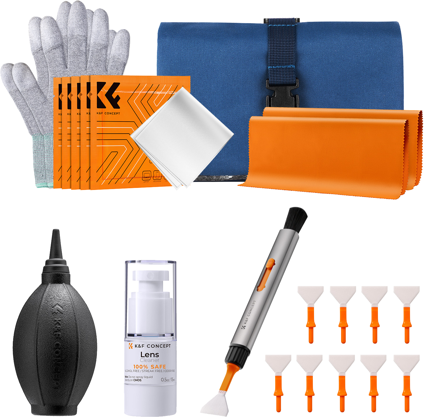K&F 23 az 1-ben kamera objektív tisztító készlet + 15 ml folyadék