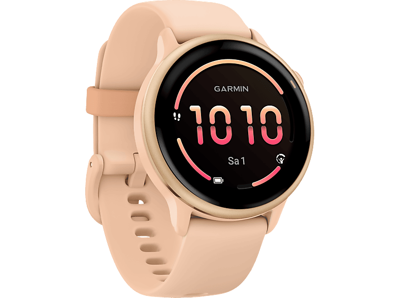 GARMIN vívoactive 6 Fitness Smartwatch Faserverstärktes Polymer Silikon, 125-190 mm, Pink Dawn/Pink Dawn Metallic