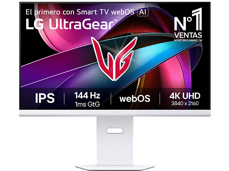LG UltraGear™ 32G810SA-W, 32 4K UHD, 144 Hz, 1 ms, 2x HDMI, 1x USB-C, FreeSync™, Smart TV webOS, Morado grisáceo