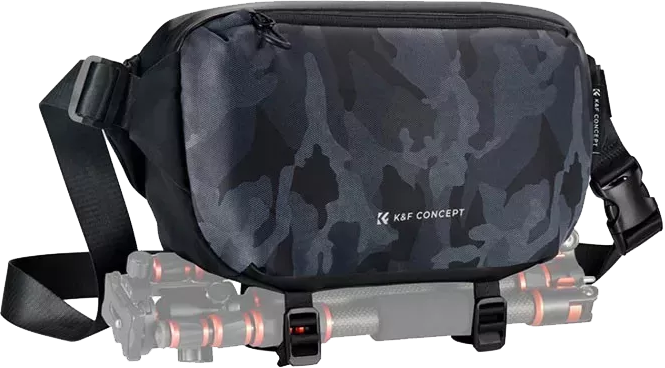 K&F Alpha Sling 10L, fotós oldaltáska, fekete szürke, terepminta, camouflage