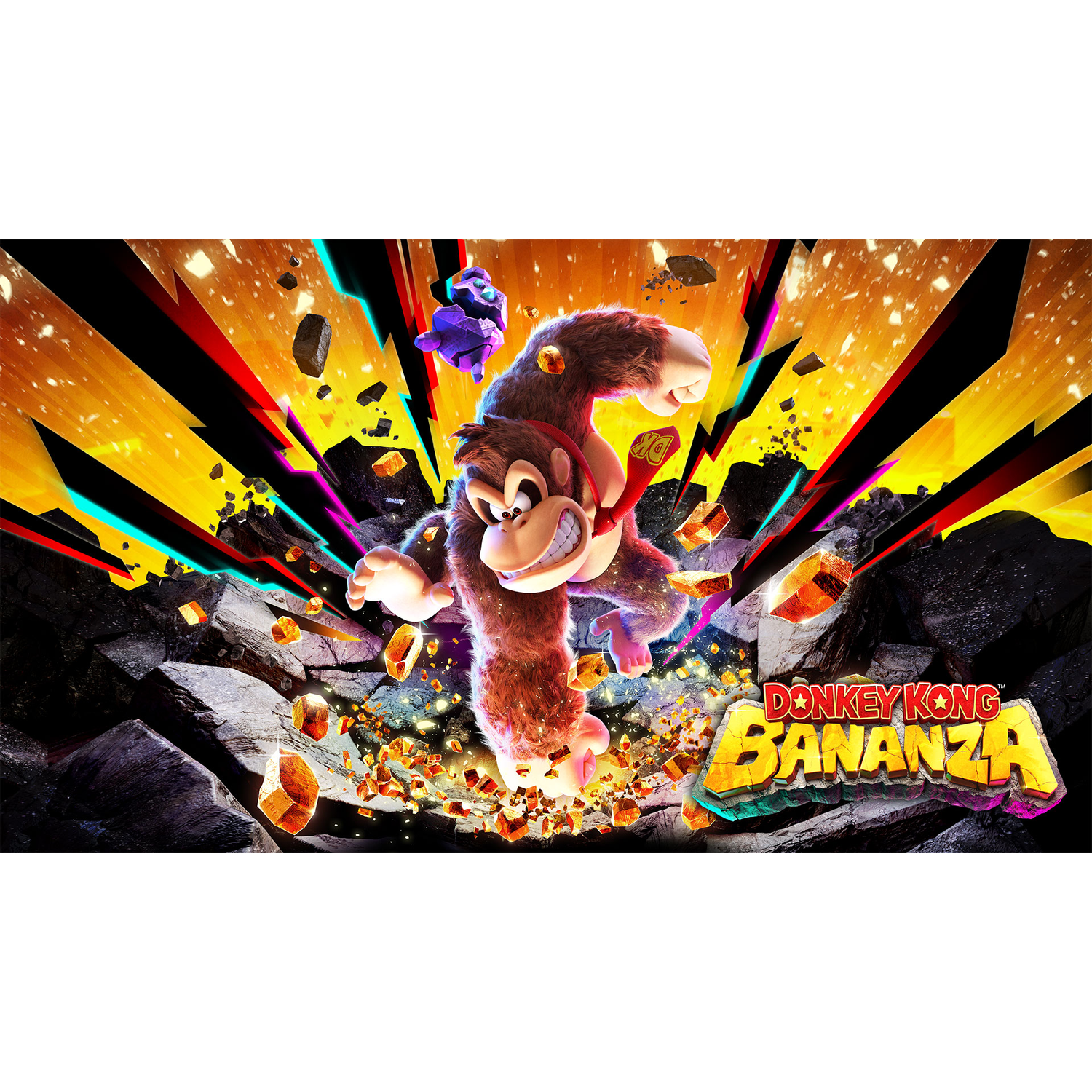 Donkey Kong en Diddy Kong in een videogame-scène, Donkey Kong is de focus.