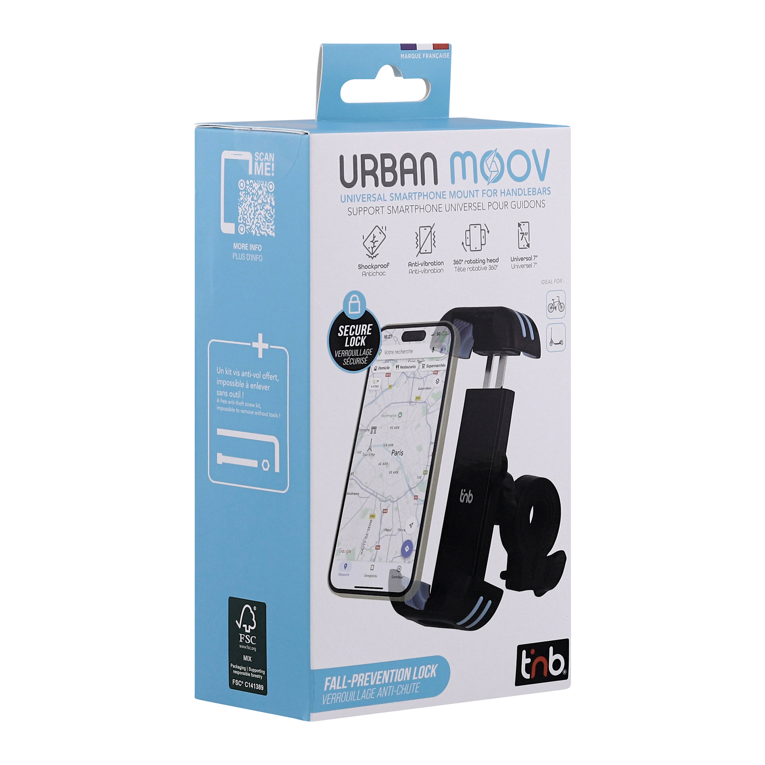 TNB UMBIKE6 Telefoonhouder Zwart