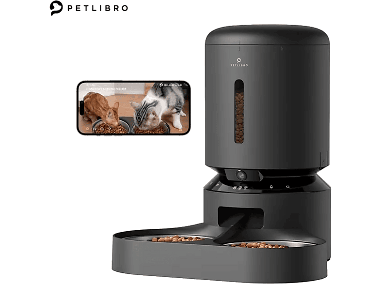 Petlibro Granary Camera Dual Food Tray Black Voedsel Dispenser