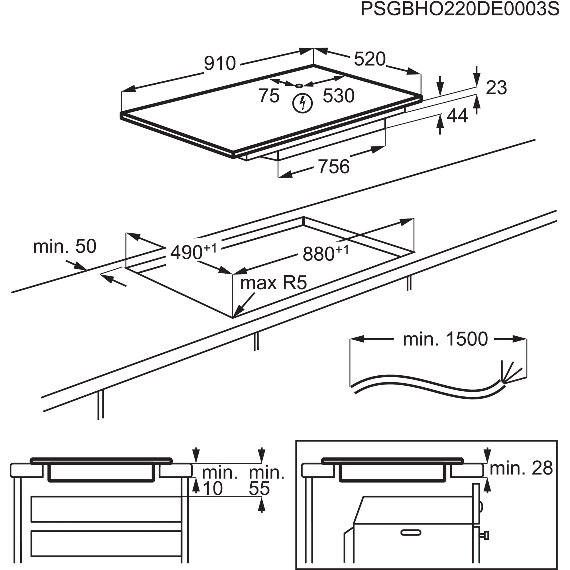 AEG Taque induction TK95II08FB Flex Bridge