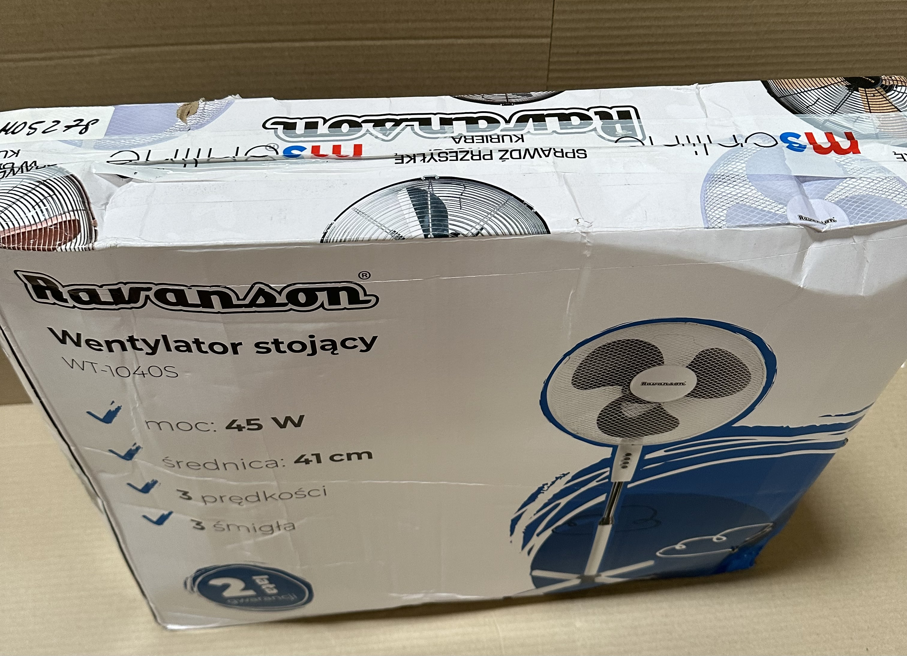 OUTLET Wentylator stojący RAVANSON WT-1040S Biało-szary