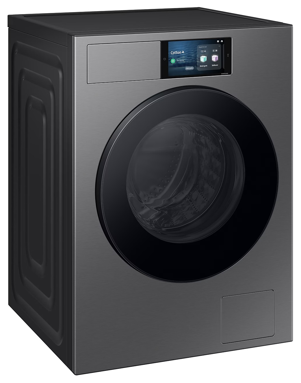 Pralka w kolorze ciemnoszarym.