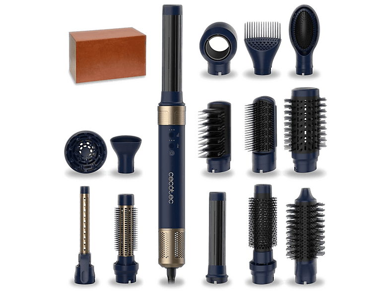 Lokówko-suszarka CECOTEC Bamba CeramicCare 14in1 AirGlam Blue Niebiesko-złoty