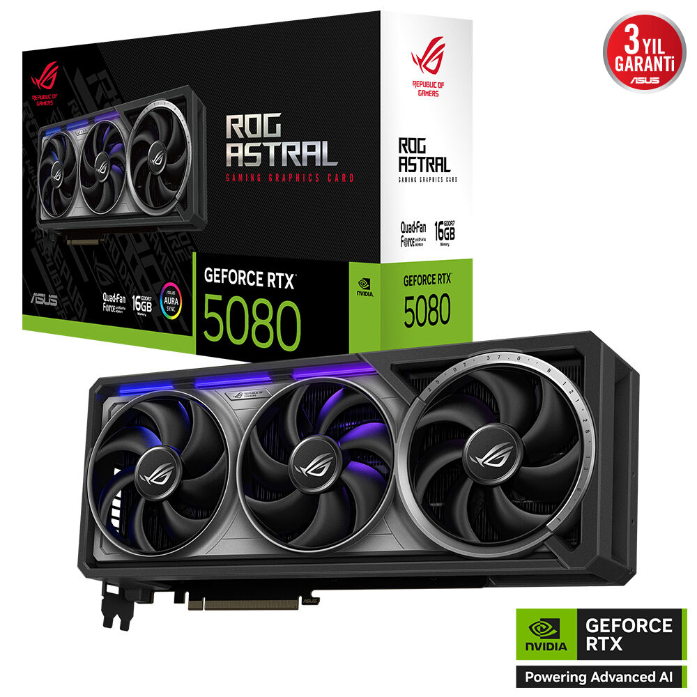 ASUS Rog Astral RTX5080 16G Gaming RTX 5080 16 GB Ekran Kartı