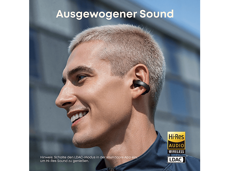 Anker AeroClip Open-Ear Clip-On Earbuds with Adaptive Comfort, Midnight; Open Ear Kopfhörer — Foto 4 von 5