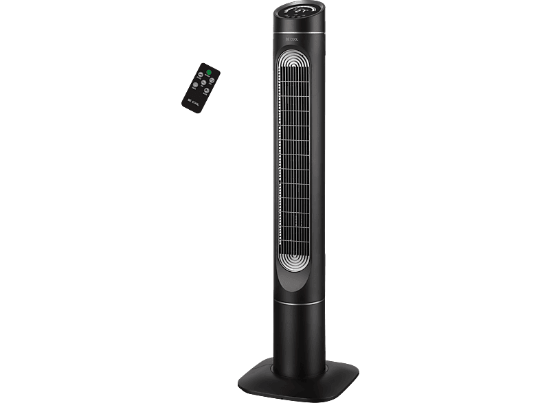 Be Cool BC50TFWTS Turmventilator 127cm mit Display Schwarz (85 Watt, schwenkbar, Fernbedienung, 3 Geschwindigkeitsstufen, Timerfunktion 7,5 Stunden)