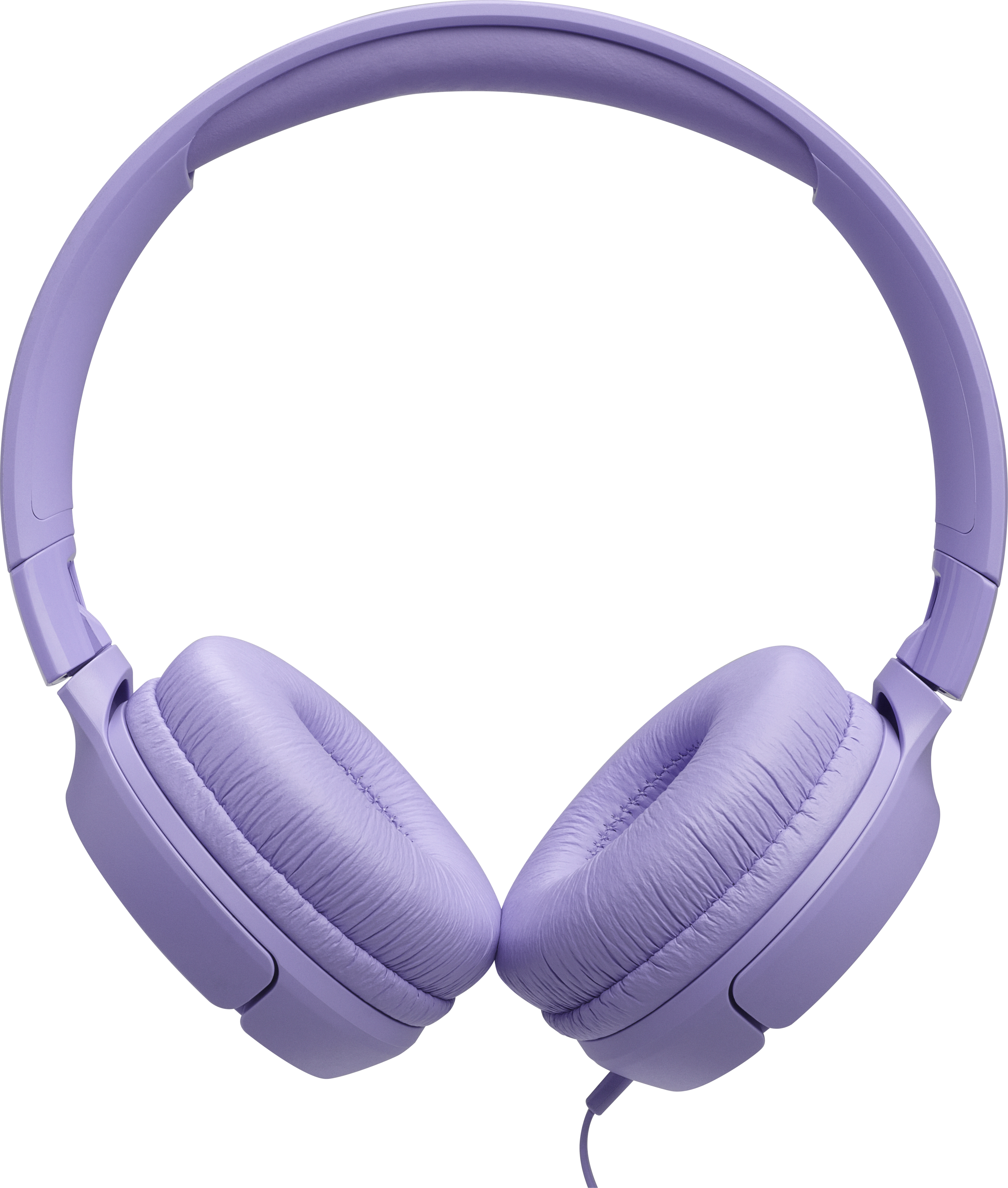 Ein Paar lavendelfarbene Kopfhörer mit Over-Ear-Design. Der Hintergrund ist schlicht weiß.