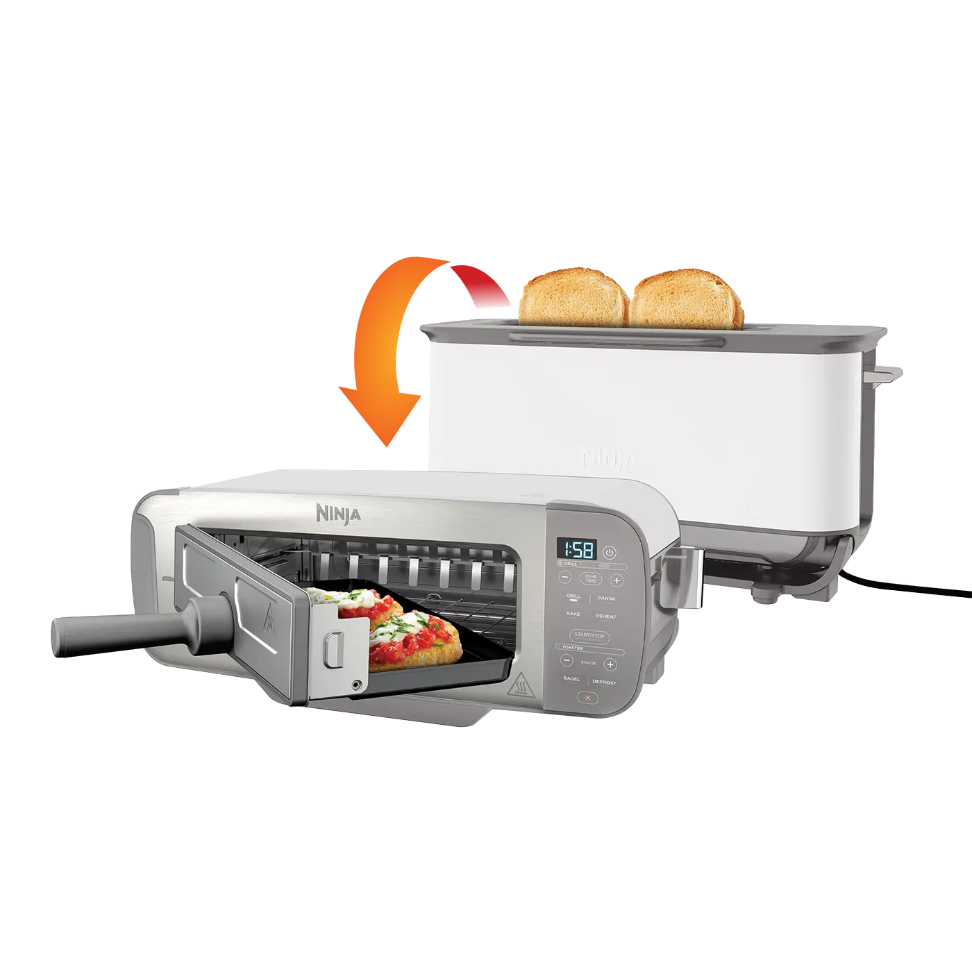 NINJA ST200EUWH Foodi 3in1 Kenyérpirító, grill, panini - Fehér