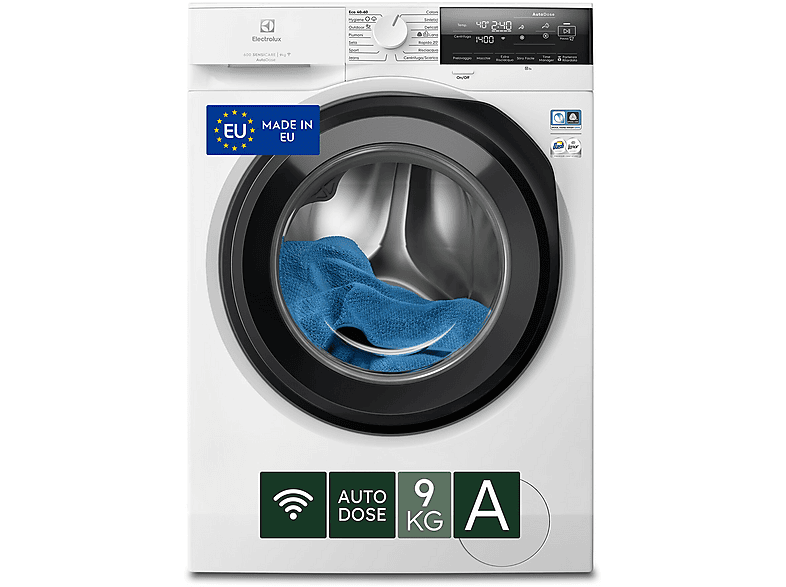 Electrolux Ew6F39Gq Lavatrice, Caricamento frontale, 9 kg, 63,6 cm, Classe A