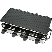 MediaMarkt BOURGINI GOURMETTE/RACLETTE PURE 8P Gourmette, raclette en grill in één Zwart aanbieding