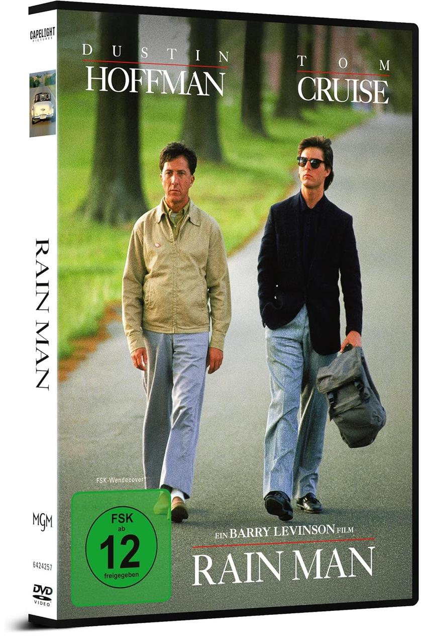 Rain Man DVD-Cover. Dustin Hoffman und Tom Cruise gehen einen Weg entlang.