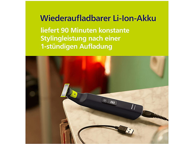 Thumbnail - PHILIPS QP6542/15 OneBlade Pro 360 Face&Body, Barttrimmer, Schwarz
