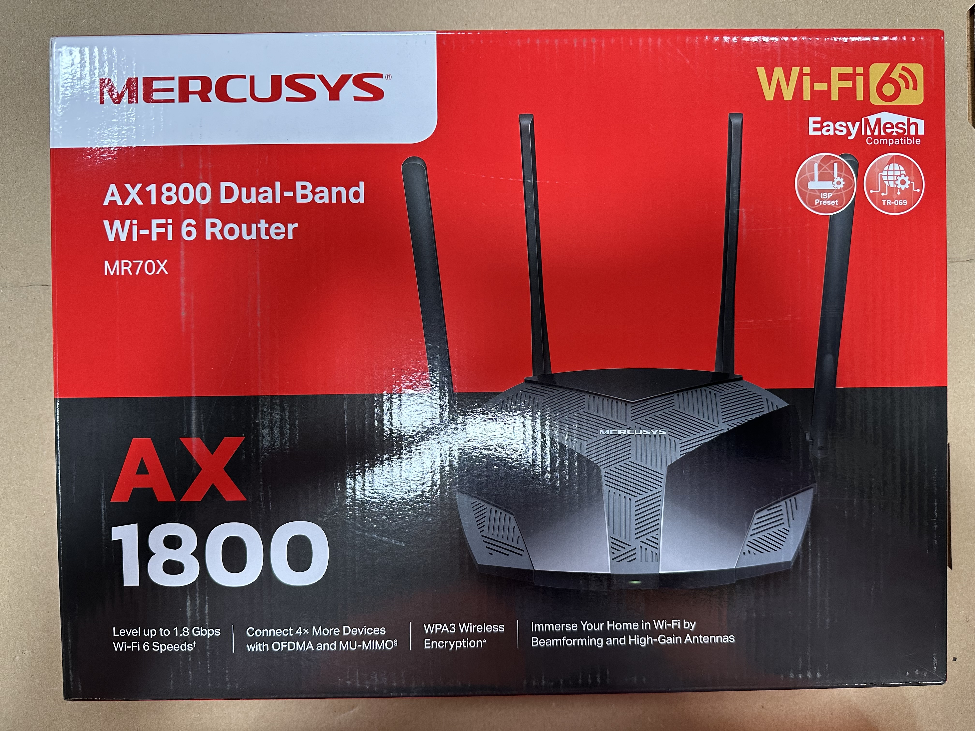 OUTLET Router MERCUSYS MR70X Wi-Fi 6 AX1800 Czarny