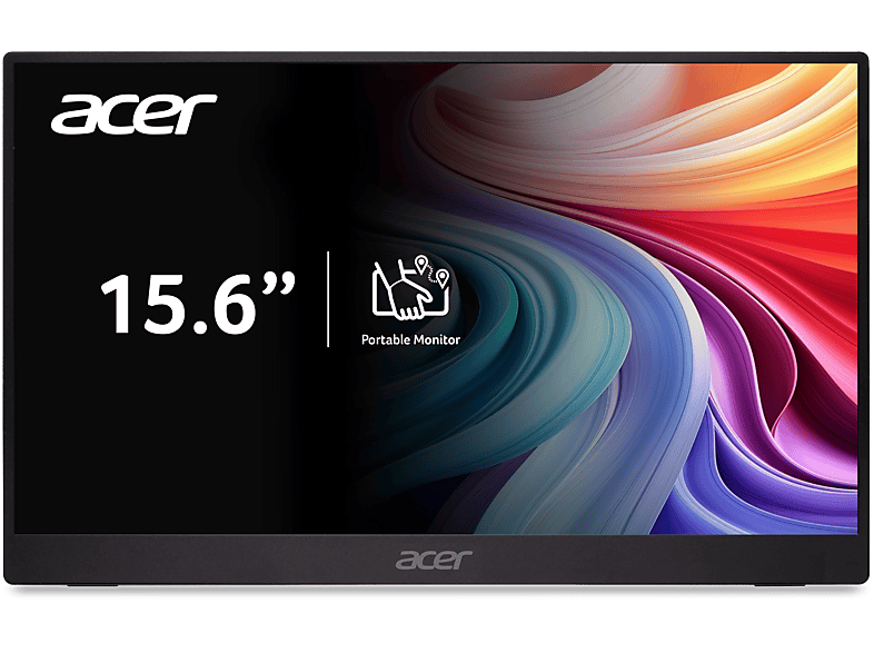 ACER PM161QB1bmiuux 15,6 Zoll Monitor, Full-HD, 4 ms Reaktionszeit, 250 cd/m², 60 Hz, Schwarz