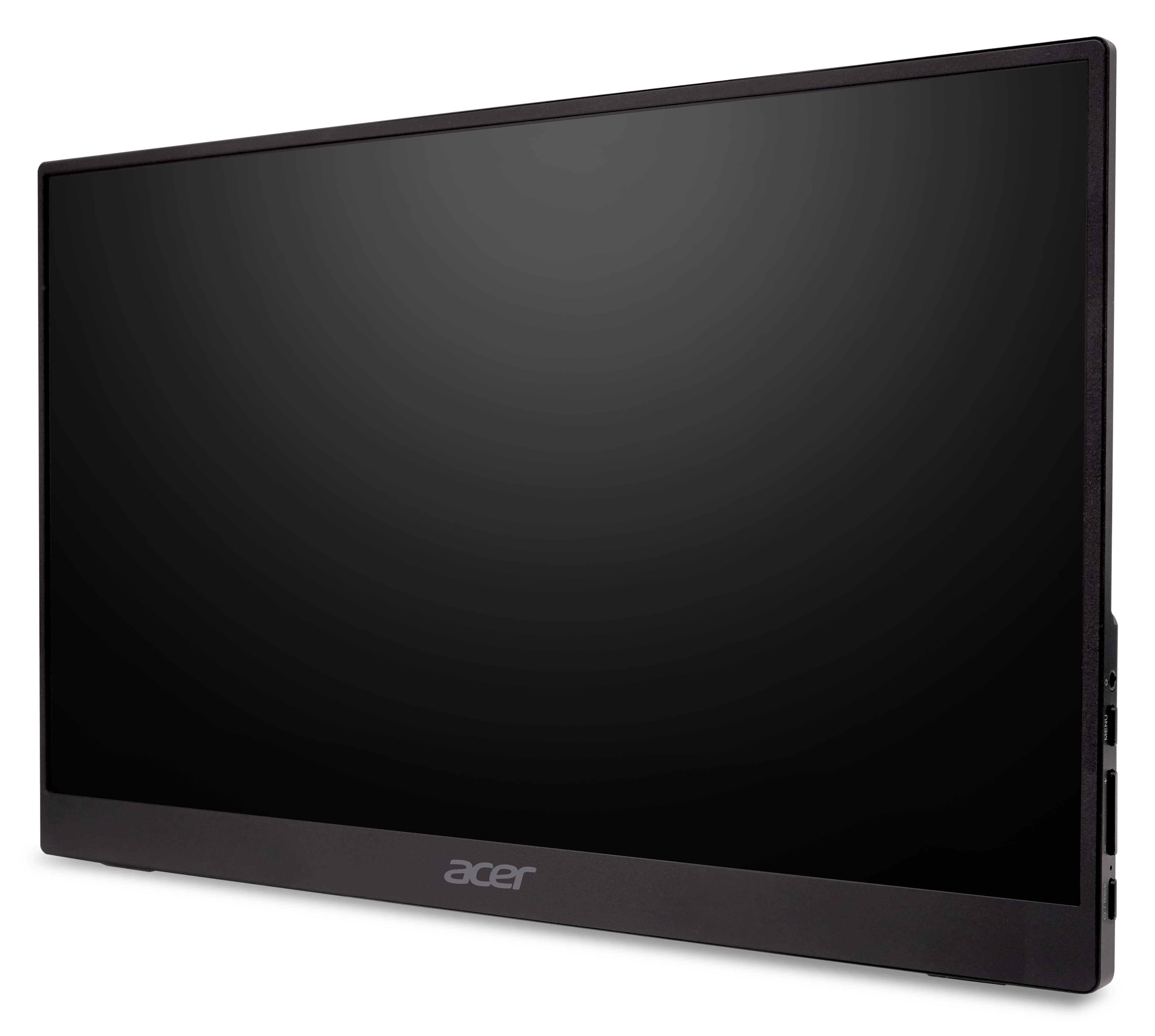 Ein schwarzer Computermonitor mit dem Acer-Logo am unteren Rand.