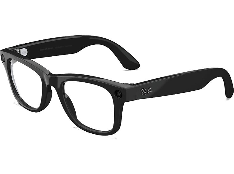 Ray-Ban Meta, Wayfarer, Negro brillante, Transparente