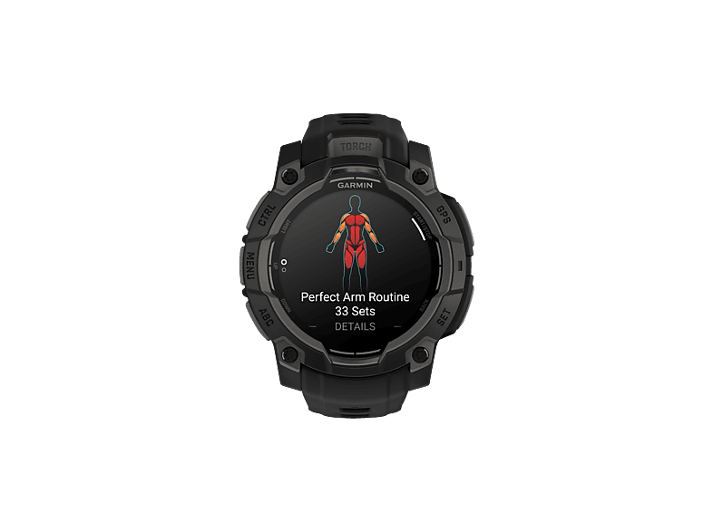 GARMIN Instinct 3 45 mm AMOLED Smartwatch Silikon, 45 mm, Schwarz
