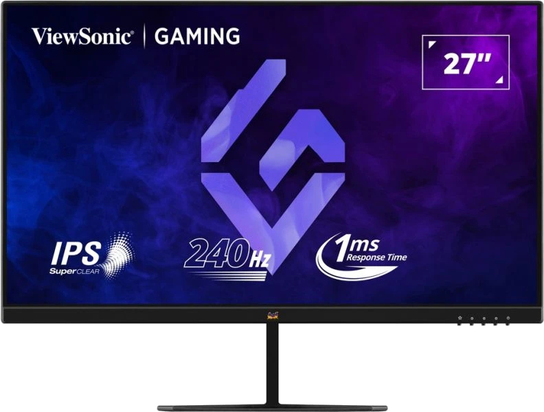 27 inç ViewSonic oyun monitörü. IPS, 240Hz ve 1 ms tepki süresine sahiptir. Siyah çerçeve.