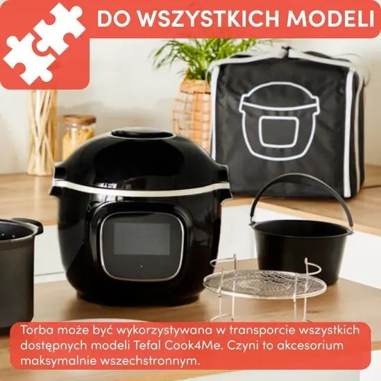 Czarne urządzenie z torbą, wiadrem i grillem na stole