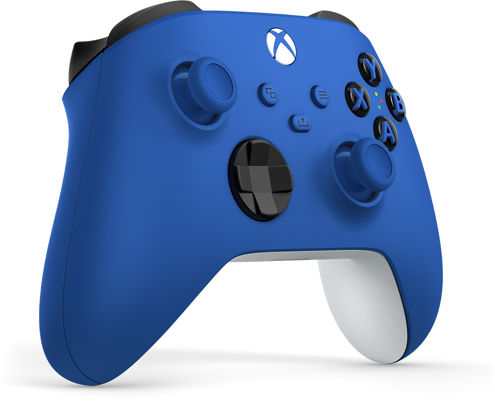 Egy kék Xbox kontroller.