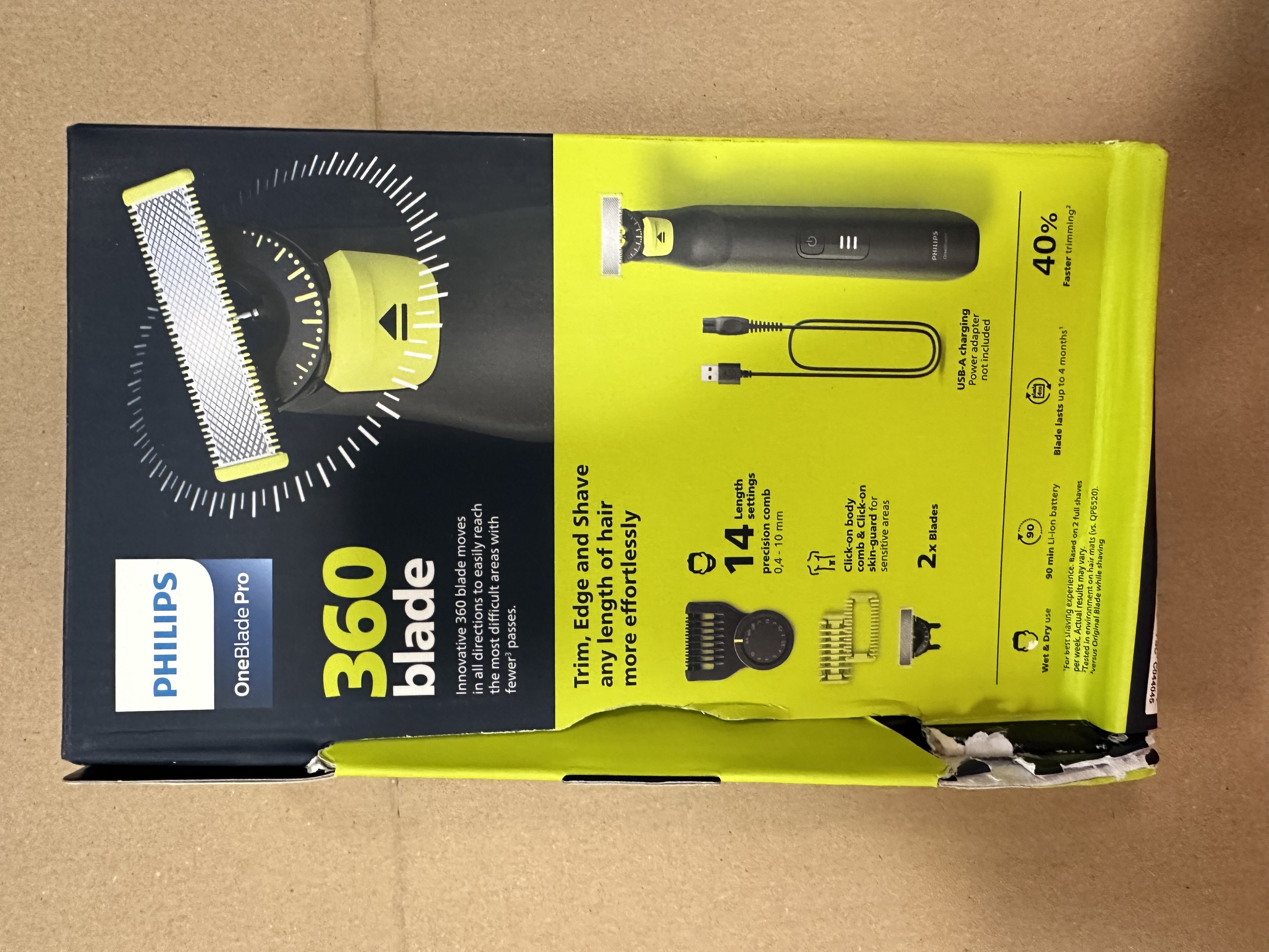 OUTLET Golarka PHILIPS QP6542/15 OneBlade 360 Pro Face + Body Czarny