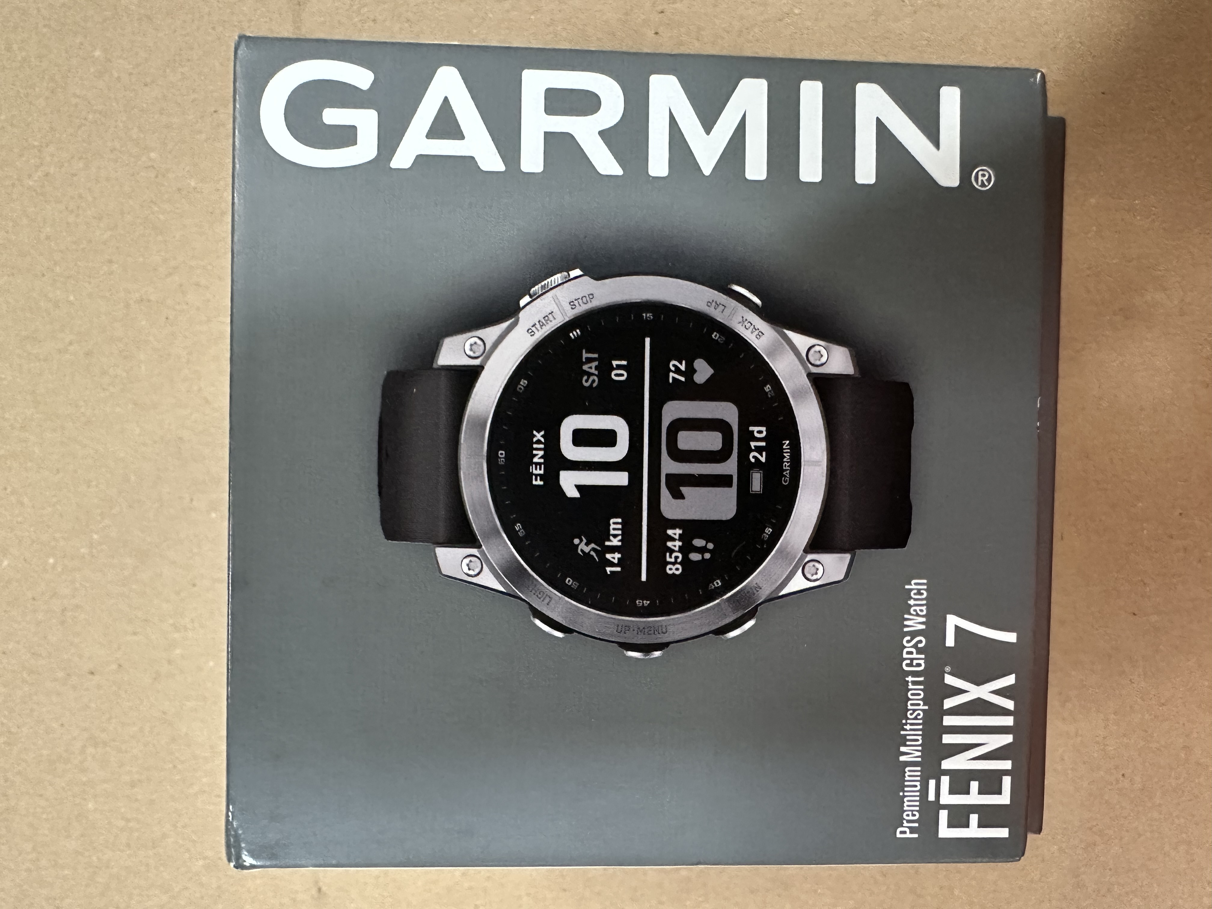 OUTLET Smartwatch GARMIN Fenix 7 Srebrny z grafitowym paskiem 010-02540-01 Grafitowo-srebrny